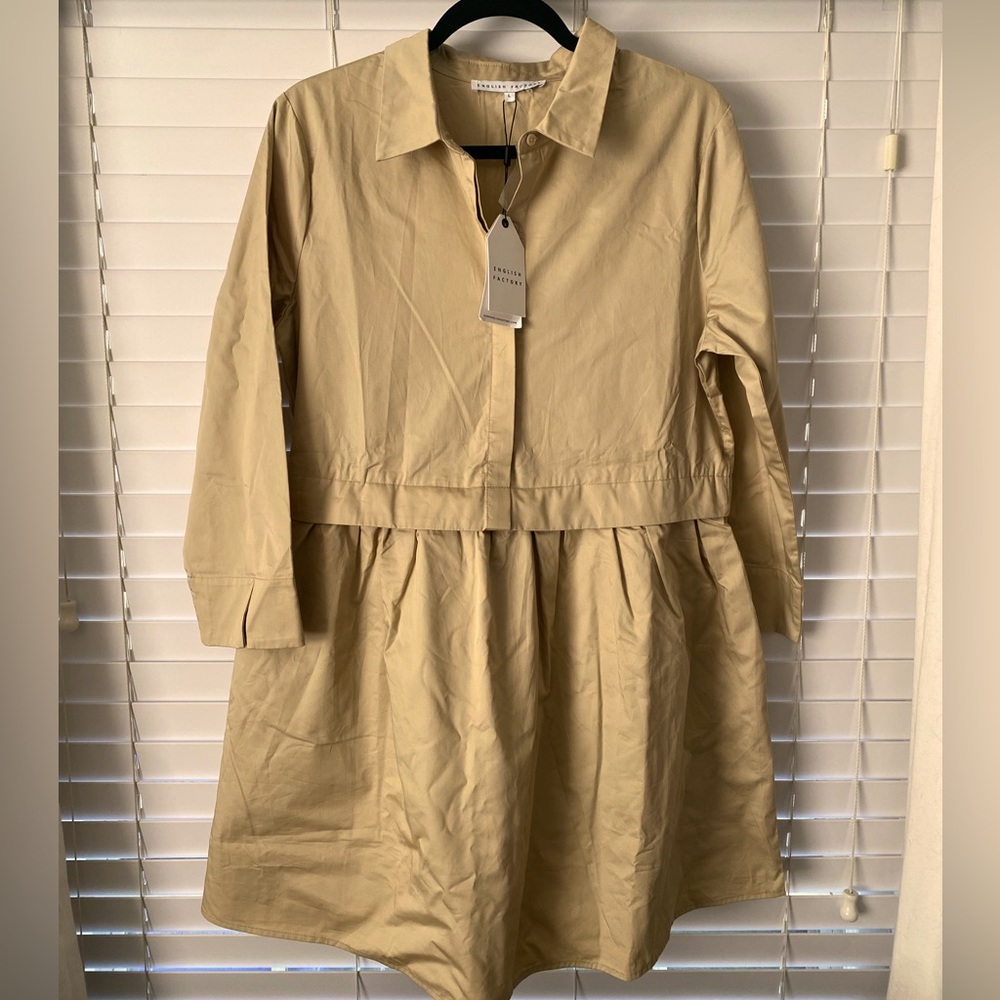 English Factory Shirt Dress - Size L NWT